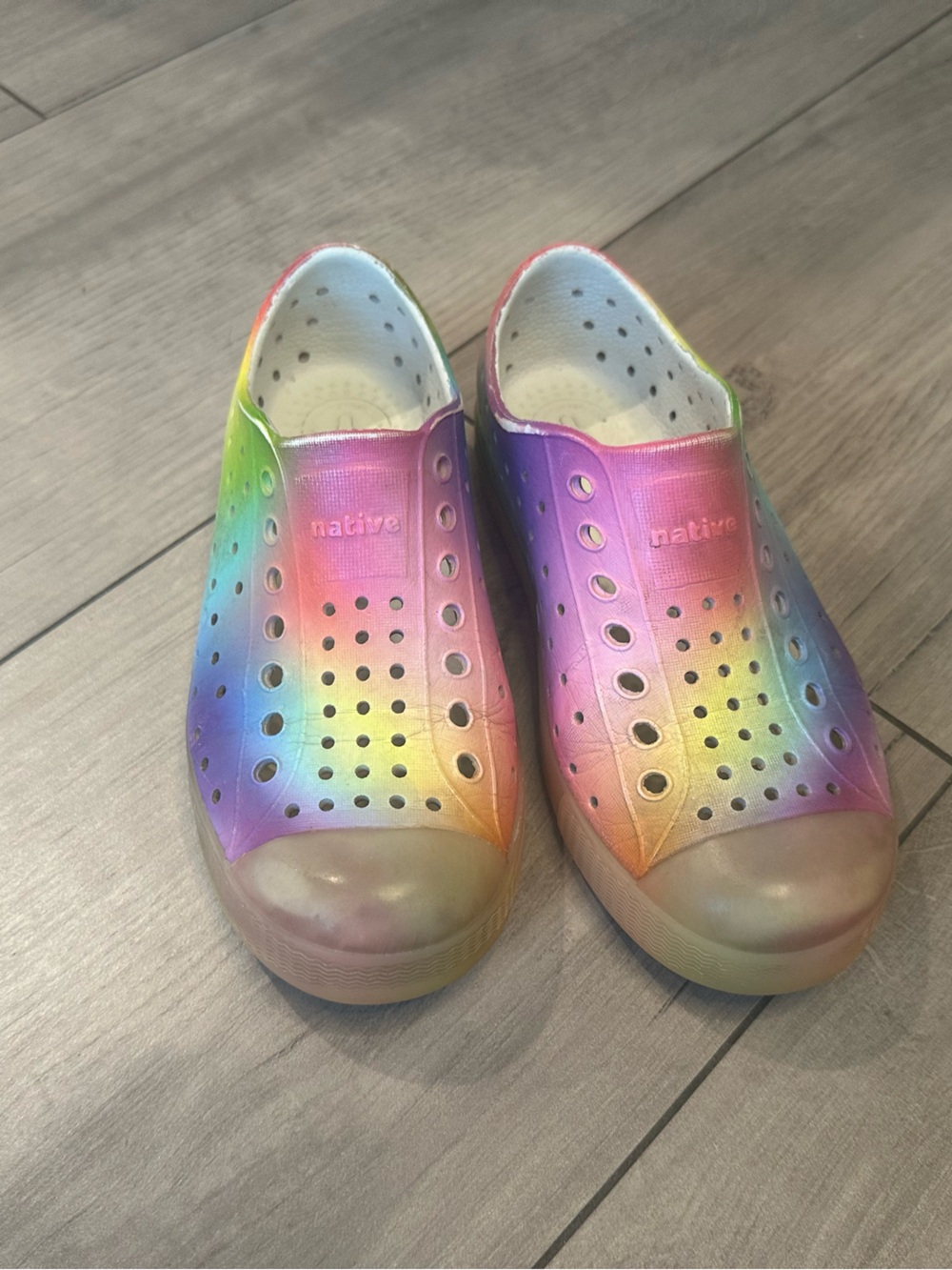 Native Children's Rainbow Slip-On Water Shoes - Neon Multicolor

Size 12C